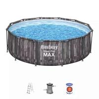 Bestway 5614Z BW Каркасный бассейн Steel Pro Max 427х107см, 13030л, фил.-насос 3028л/ч, лестница, тент Bestway 5614Z BW Каркасный бассейн Steel Pro Max 427х107см, 13030л, фил.-насос 3028л/ч, лестница, тент