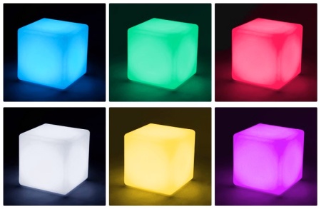 Светильник Куб 25 с питанием от АКБ, RGB